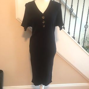 Derek Heart Black Ribbed Comfy Dress